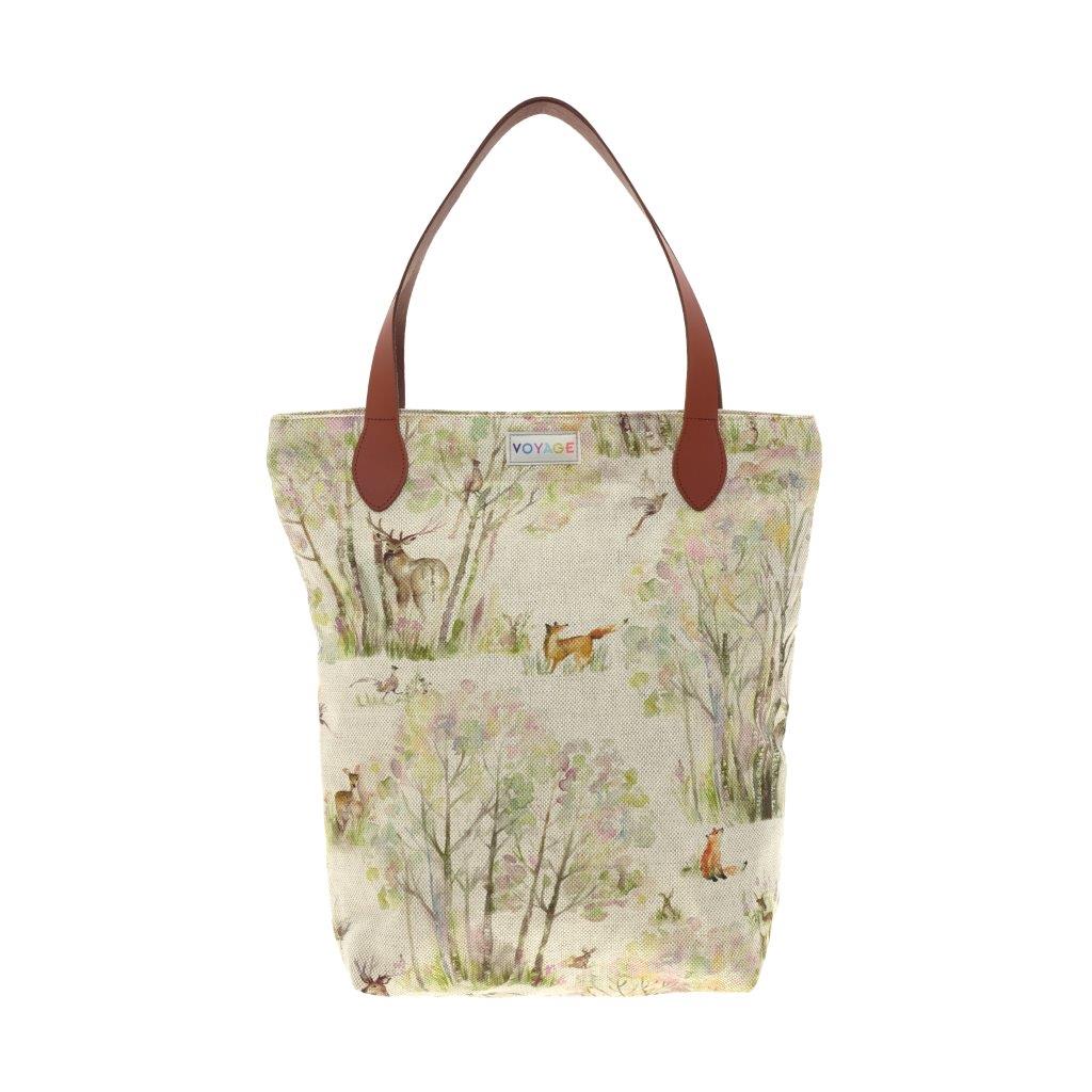 Enchanted Forest Linen Shopper Bag 40x44x13cm